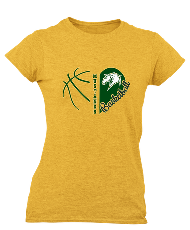 Mira Costa Mustangs Heart Basketball Women's Premium SS T-Shirt