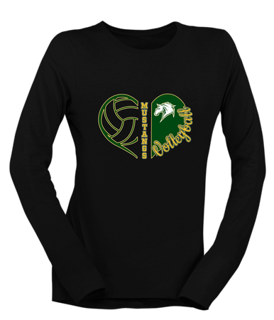 Mira Costa Mustangs Heart Volleyball Women's LS T-Shirt
