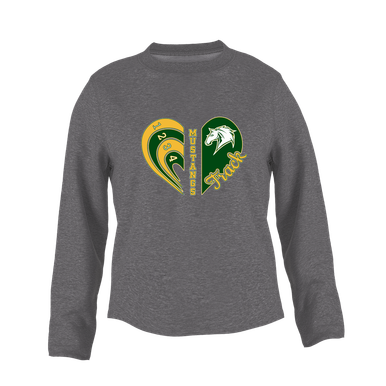 Mira Costa Mustangs Heart Track Women's Sweatshirt