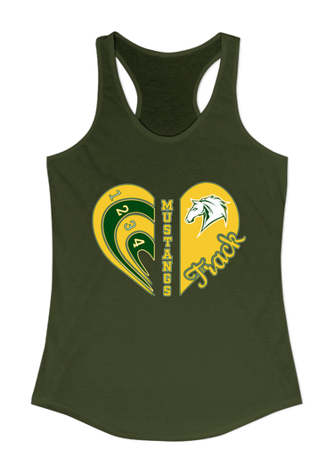 Mira Costa Mustangs Heart Track Women's Tank Top