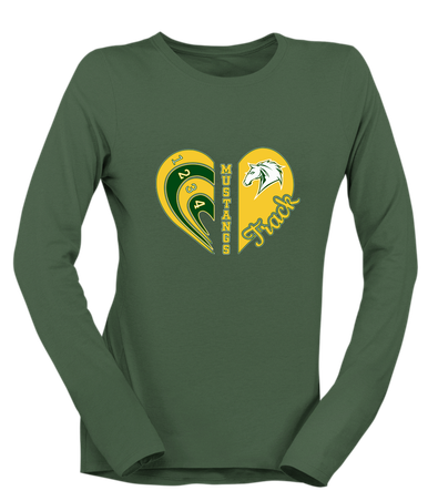 Mira Costa Mustangs Heart Track Women's Premium LS T-Shirt