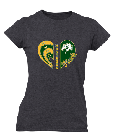 Mira Costa Mustangs Heart Track Women's Premium SS T-Shirt