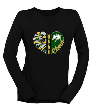 Mira Costa Mustangs Heart Cheer Women's Premium LS T-Shirt
