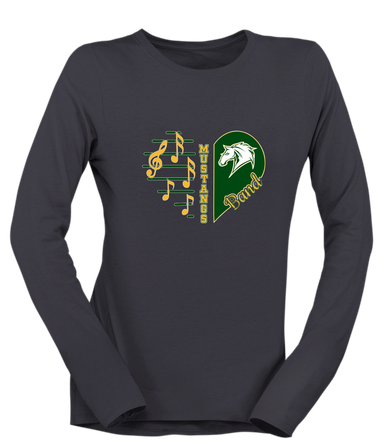 Mira Costa Mustangs Heart Band Women's Premium LS T-Shirt