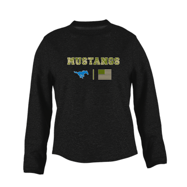 John Jay Mustangs Camo Flag Women's Sweatshirt