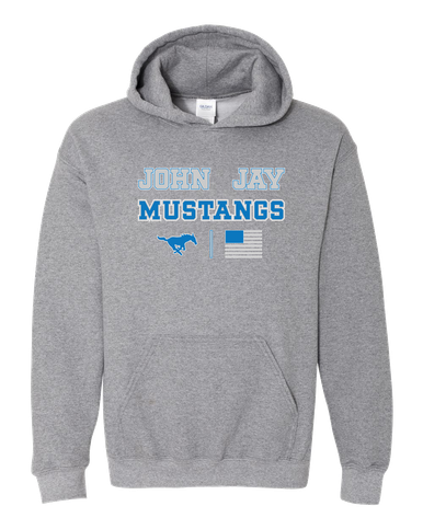 John Jay Mustangs Spirit Flag Men's Hoodie