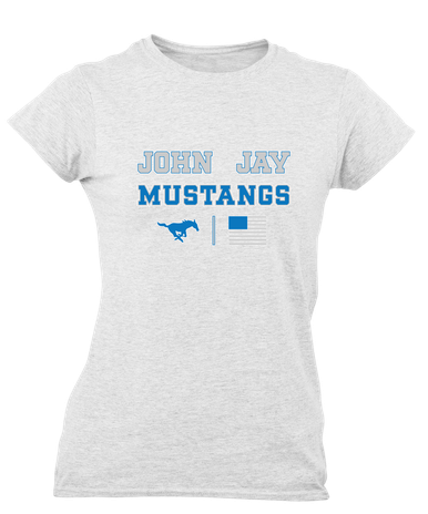John Jay Mustangs Spirit Flag Women's Premium SS T-Shirt