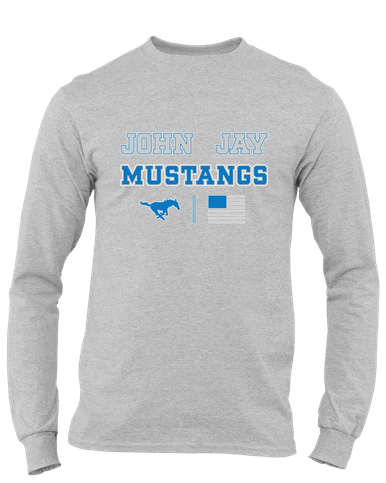 John Jay Mustangs Spirit Flag Men's LS T-Shirt