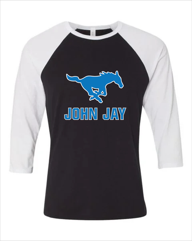 John Jay Mustangs Mascot #2 Women's Baseball T-Shirt