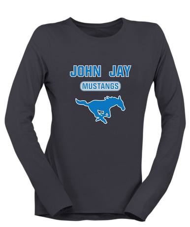 John Jay Mustangs Mascot #3 Women's LS T-Shirt