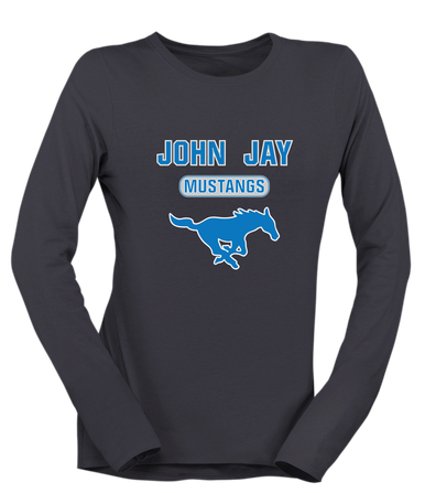John Jay Mustangs Mascot #3 Women's Premium LS T-Shirt