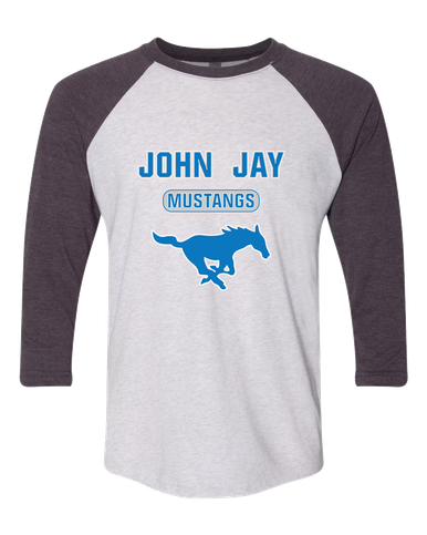 John Jay Mustangs Mascot #3 Women's Baseball T-Shirt