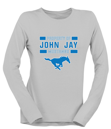 John Jay Mustangs Property Of Women's LS T-Shirt