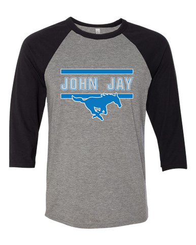 John Jay Mustangs Mascot #4 Men's Baseball T-Shirt