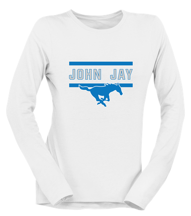 John Jay Mustangs Mascot #4 Women's Premium LS T-Shirt