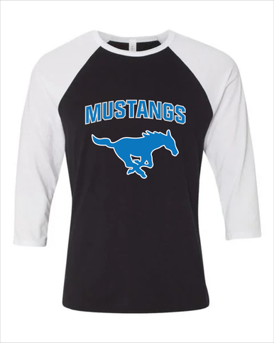 John Jay Mustangs Mascot #6 Women's Baseball T-Shirt
