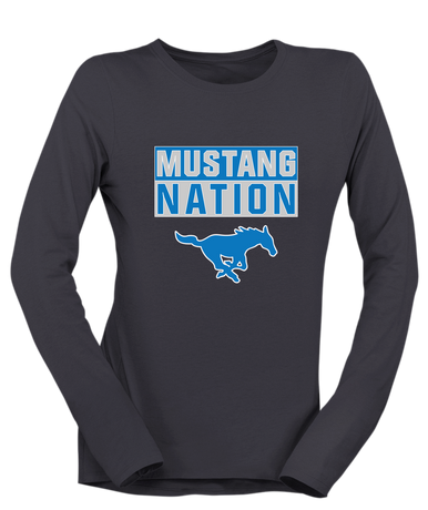 John Jay Mustangs Nation #1 Women's LS T-Shirt