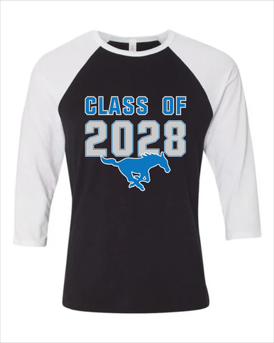 John Jay Mustangs Class of 2028 Men's Baseball T-Shirt
