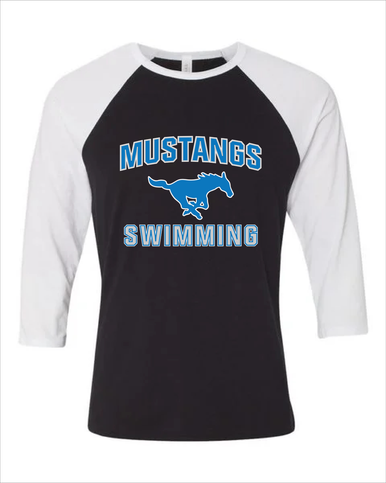 John Jay Mustangs Swimming Women's Baseball T-Shirt