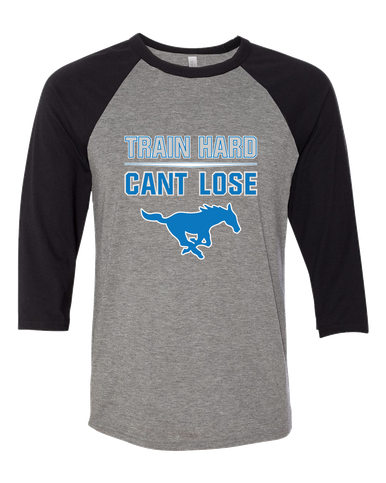 John Jay Mustangs Train Hard, Can't Lose Women's Baseball T-Shirt