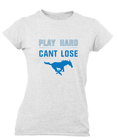 John Jay Mustangs Play Hard, Can't Lose Women's SS T-Shirt