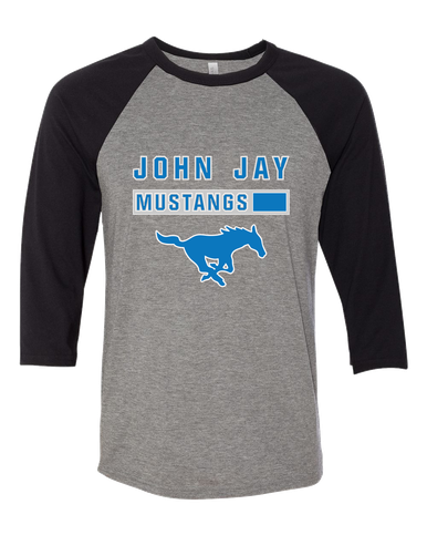 John Jay Mustangs Mascot #7 Women's Baseball T-Shirt