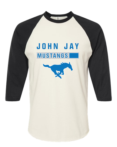 John Jay Mustangs Mascot #7 Men's Baseball T-Shirt