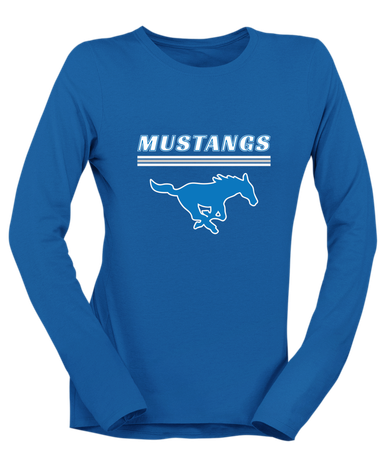 John Jay Mustangs Mascot #8 Women's LS T-Shirt