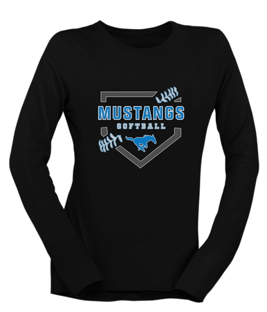 John Jay Mustangs Softball #2 Women's LS T-Shirt