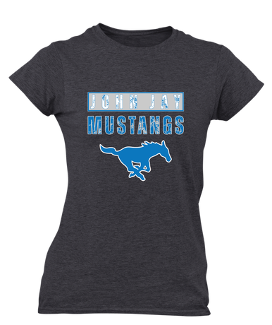 John Jay Mustangs Mascot #9 Women's SS T-Shirt