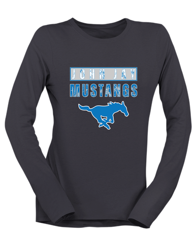 John Jay Mustangs Mascot #9 Women's LS T-Shirt