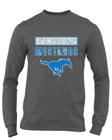 John Jay Mustangs Mascot #9 Men's LS T-Shirt