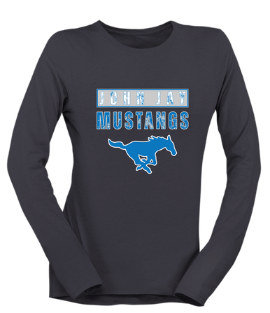 John Jay Mustangs Mascot #9 Women's Premium LS T-Shirt