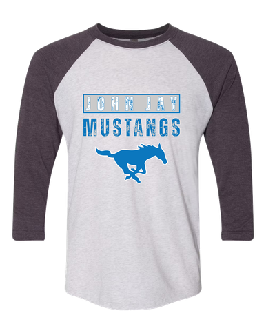 John Jay Mustangs Mascot #9 Women's Baseball T-Shirt