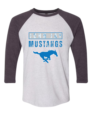 John Jay Mustangs Mascot #9 Men's Baseball T-Shirt