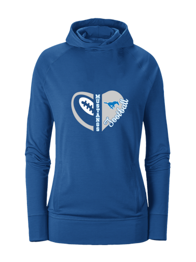John Jay Mustangs Heart Football Women's Hoodie