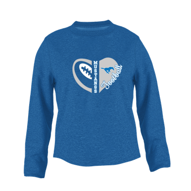 John Jay Mustangs Heart Football Women's Sweatshirt