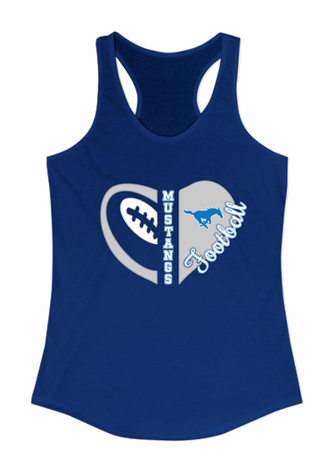 John Jay Mustangs Heart Football Women's Tank Top