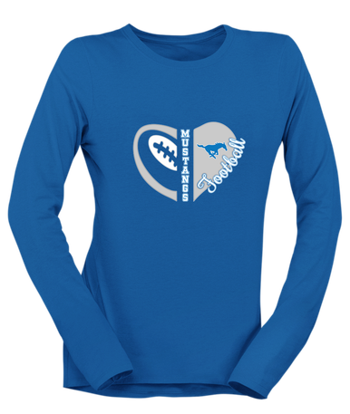 John Jay Mustangs Heart Football Women's Premium LS T-Shirt