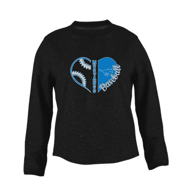 John Jay Mustangs Heart Baseball Women's Sweatshirt