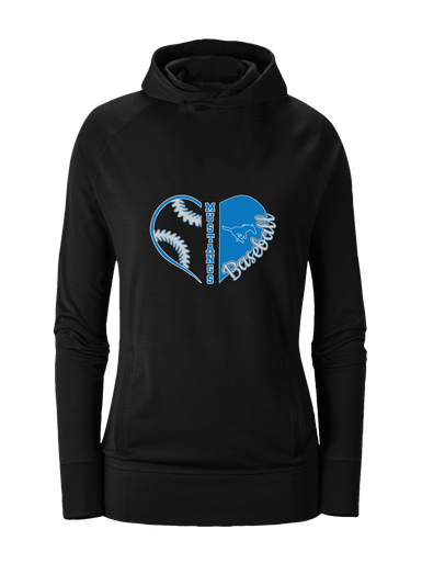 John Jay Mustangs Heart Baseball Women's Hoodie
