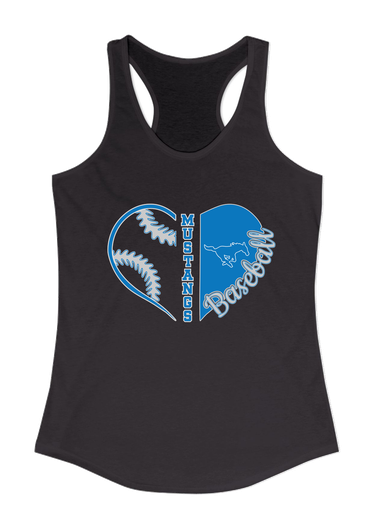 John Jay Mustangs Heart Baseball Women's Tank Top