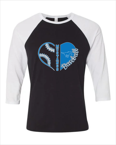 John Jay Mustangs Heart Baseball Women's Baseball T-Shirt