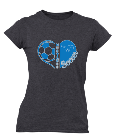 John Jay Mustangs Heart Soccer Women's SS T-Shirt