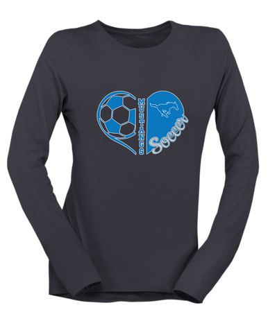John Jay Mustangs Heart Soccer Women's Premium LS T-Shirt