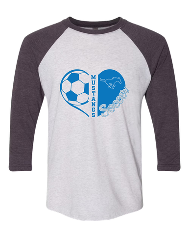 John Jay Mustangs Heart Soccer Women's Baseball T-Shirt