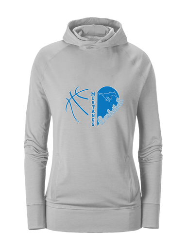 John Jay Mustangs Heart Basketball Women's Hoodie