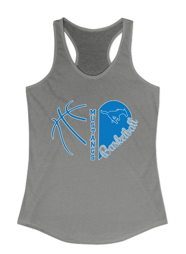 John Jay Mustangs Heart Basketball Women's Tank Top