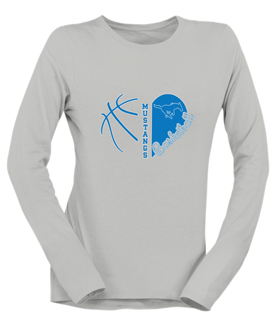 John Jay Mustangs Heart Basketball Women's Premium LS T-Shirt