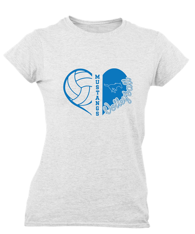 John Jay Mustangs Heart Volleyball Women's SS T-Shirt